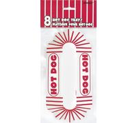 Unique- Bandejas Desechables de Papel para Perros Calientes 8 Piezas. Paquete Perritos, Color rojo/blanco, 8 Inches x 4 Inches (90688)