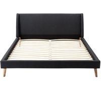Unique Base de cama poliéster gris antracita, beige 180 x 200 cm