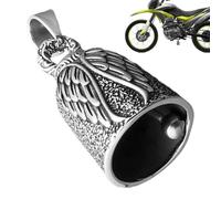 Unique Biker Bells, Motorcycle Bell, Motorcycle Friendship Bell, Angel Wings Luck Bell for Motorcycles | Cycling Bell Accessories | Decorative Key Chain Ring for Enhanced Riding Experience, plateado