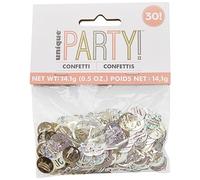 Unique Birthday Confetti Cutouts-5 oz. | Glittery Rosegold| 1 pack Recortes de confeti de cumpleaños 76.2 cm, 5 onzas, oro rosa brillante, 1 paquete, color, age 30 (84948)