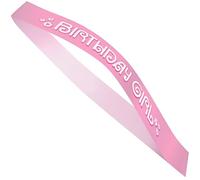 Unique- Birthday Girl Satin Sash | Pink | 1 Pc Banda de satén para niña de cumpleaños, rosa, 1 unidad, Color (90619)