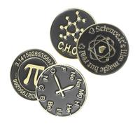 Unique Black Brooch for Women Science Symbol Metal Pin Decorative Suit Accessory
