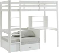 Unique Cama alta pino blanco 90 x 200 cm