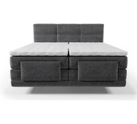 Unique Cama continental boxspring poliéster gris antracita 2 x 90 x 200 cm