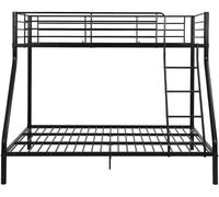 Unique Cama litera acero negro 140 x 190 cm, 90 x 190 cm