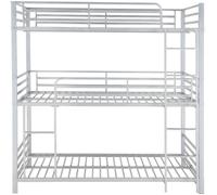 Unique Cama litera metal plateado 90 x 190 cm