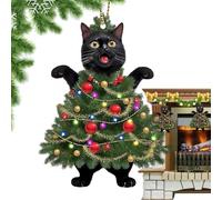 Unique Christmas Cat Ornament, Cat Screaming Christmas Tree Decor, Quirky Cat Christmas Ornament, Cat Christmas Tree Decoration, Cat Screaming Ornament for Gift, Novelty Christmas Cat Ornament