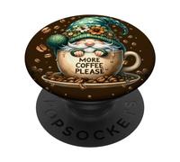 Unique Coffee GNOME For Coffee Lovers with Coffee Beans PopSockets PopGrip Adhesivo