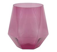 Unique- Copa de Vino de Plástico Reutilizable en Forma de Diamante sin Tallo-355 ml-Fiesta Moderna Dorada y Morada-1 Unidad (Paquete de 1), Color purple, 1 count (pack of 1) (26217)