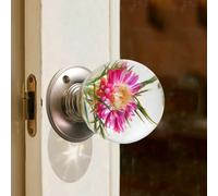 Unique Decorative Door Handle, Round Glass Bead Door Handle, Retro Round Resin Epoxy Flower Door Knob Retro, Animal Designs adds Charm to Modern and Classic Homes Nature Home Decor(#2,2.76in/7cm)