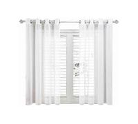 Unique Design Linen Sheer Curtains, Privacy Protection for Various Spaces (140x160cm, White)