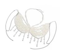 Unique Designs Elegante Perlas Body Jewelry Bra Chain Soft Fabric Decorative Accessory for Bolds Fashion Statement Street Styles Jewelry, talla única, como se describe, como se describe