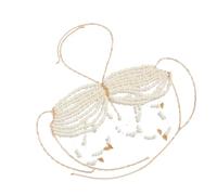 Unique Designs Elegante Perlas Body Jewelry Bra Chain Soft Fabric Decorative Accessory for Bolds Fashion Statement Street Styles Jewelry, talla única, como se describe, como se describe
