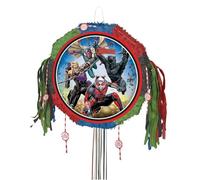 Unique Drum Pull Pinata | Round Pop Out | 1 Pc. Vengadores Avengers-Piñata para tambor | Redonda desplegable | 1 unidad, color (65994)