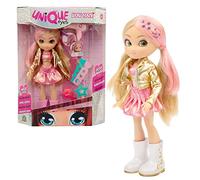 UNIQUE EYES - Amy Wow Hair, muñeca Que te Sigue con los Ojos, con 1 secador mágico Que Cambia su Pelo de Color, Looks con Gomas y Peine para Hacer Peinados, 3 Plantillas de Formas, Famosa (MYM08200)