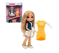 UNIQUE EYES - Sun Lover Amy, muñeca de Pelo Largo Rubio para peinar, con Ojos Que te siguen y cambian de Color, 2 Looks, 1 Cambia con la luz, para niñas y niños Desde 3 años, Famosa (MYM07100)