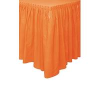 Unique- Falda de mesa de plástico, Color naranja, 420 cm (50049)