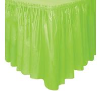 Unique- Falda de mesa de plástico, Color verde lima, 420 cm (50059)