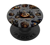 Unique Fall Autumn Halloween Bats For Witch Scary Pumpkin PopSockets PopGrip Adhesivo