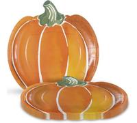 Unique Fall Flair - Platos llanos con forma de calabaza - 9 pies I Paquete de 8