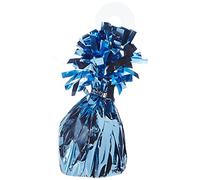 Unique- Flecos de Aluminio PARTYKIT Peso del globo, Color azul medio, 4.5" x 2.25" (4945)