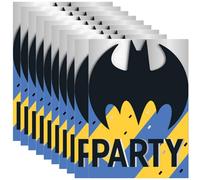 Unique- Foldover Party Invitations | Batman | 8 Pcs Invitaciones Fiesta Paquete de 8, gráfico, Multicolor, 11cm x 21cm (77524)