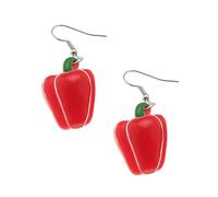 Unique Food Pendant Resin Plastic Chili Set High Hardness Comfortable for Women Simulated Pepper Earrings