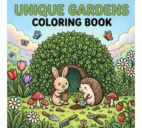 Unique Gardens Coloring Book: A Cozy Garden Coloring Book for Adults and Teens with Cute Animals, Flowers, Garden Tools and Relaxing Nature Scenes