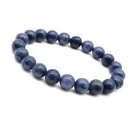 Unique Gems Pulsera de perlas de zafiro acuático Iolita - 8 mm piedra natural pulsera elástica - Piedra curativa y energía hecha a mano - Mujer Hombre Niños Fabricado en Alemania, Men's, Iolita