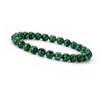 Unique Gems Pulsera de perlas malaquita Ø 6mm Pulsera energética para la niños elástico 13cm a 15cm