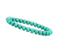 Unique Gems Pulsera elástica de perlas para mujer, 6 mm, piedra natural, piedra curativa y energía, fabricada en Alemania (turquesa)