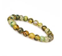 Unique Gems Pulsera elástica para hombre de 8 mm, piedra natural de chakra, pulsera de energía y curación, hecha a mano, fabricada en Alemania, 19cm bis 21cm, Turquesa, Ágata