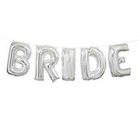 Unique Globo de Papel de Aluminio Plateado de 14 Pulgadas | Bonito Kit de Pancarta de Letras Novia, Plástico, Plata
