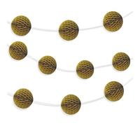 Unique- Guirnalda con bolas en forma de panal, Color negro, 210 cm (63385)