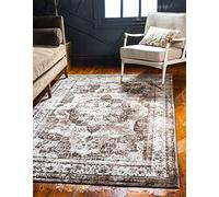 Unique Loom Sofia Collection - Alfombra Tradicional Vintage, Color marrón Oscuro/marrón Claro (100 x 160)