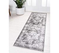 Unique Loom Sofia Collection - Alfombra Tradicional Vintage, decoración del hogar Inspirada en Francia (2 pies x 9 pies 10 pies, para Pasillo, Gris/Gris Claro)