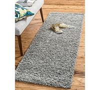 Unique Loom Solo Solid Shag Collection 3128008 - Alfombra de Felpa, Color Gris