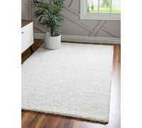 Unique Loom Solo Solid Shag Collection Alfombra Moderna de Felpa Blanca Nieve (100 x 160), 3136682