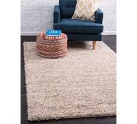 Unique Loom Solo Solid Shag Collection - Alfombra Moderna de Felpa exuberante y Suave (9' 0 x 12' 0 Rectangular, Color Gris Pardo)