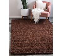 Unique Loom Solo Solid Shag Collection Moderno Peluche Rectangular Turquesa 1,5 x 2,4 m