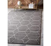 Unique Loom Trellis Frieze - Alfombra de Estilo marroquí (122 x 183 cm), Color Gris Oscuro