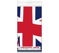 Unique Mantel de plástico 28793 de 2,74 m de 1,37 m, diseño de Bandera británica, Multicolor, 2,74 x 1,37 m