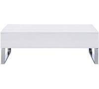 Unique Mesa de centro con tablero elevable efecto madera blanco