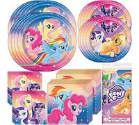 Unique My Little Pony Suministros y Decoraciones para Fiesta de cumpleaños | Platos de Papel para Cena y Postre, servilletas de Papel para Almuerzo y Bebidas y Mantel