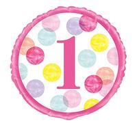 Unique- Number Globo, Color rosa (73297)
