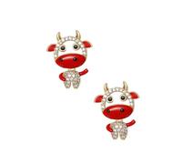 Unique Ox Year Ear Stud S Fashion Earring Red Pendant Chic Jewelry Must-Have Accessory
