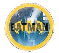 Unique- Packaged Round Mylar Balloon-18 | Foil | Batman | 1 Pc Globo Foil-45 cm-Fiesta, Multicolor, Large (77527)