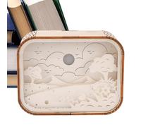 Unique Paper Sculpture Night Light, USB-Charging Mood Lamp, Decorative Shadow Paper Box Light for Bedroom, Desk, Nursery, Stylish Ambient Light for Home, Cozy Lighting for Relaxation or Gift