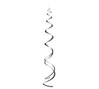 Unique- Paquete de 8 decoraciones colgantes en espiral de plástico, Color negro, 66 cm (63280)