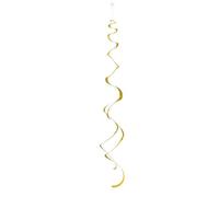 Unique- Paquete de 8 decoraciones colgantes en espiral de plástico, Color oro, 66 cm (63283)